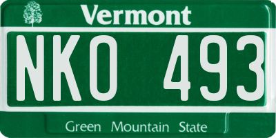 VT license plate NKO493