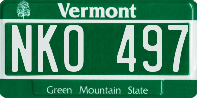 VT license plate NKO497