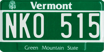 VT license plate NKO515