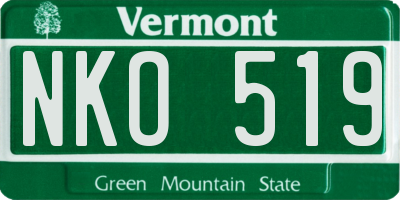 VT license plate NKO519