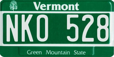 VT license plate NKO528