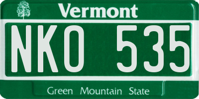 VT license plate NKO535