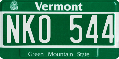 VT license plate NKO544