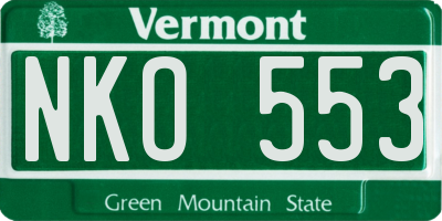 VT license plate NKO553