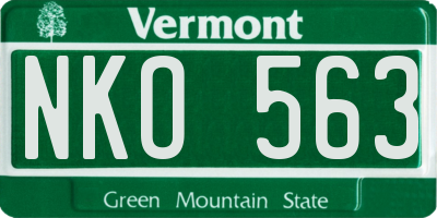 VT license plate NKO563