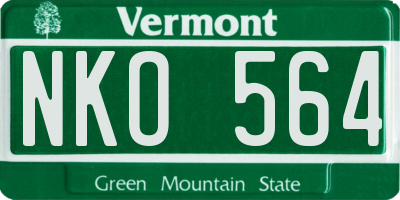 VT license plate NKO564