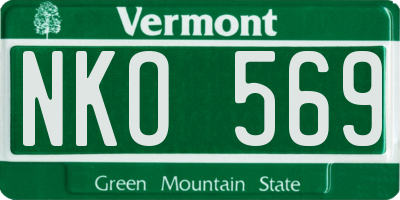 VT license plate NKO569