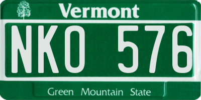 VT license plate NKO576