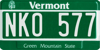 VT license plate NKO577