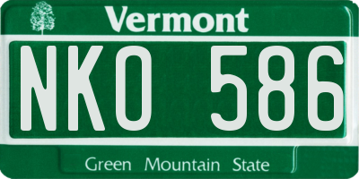 VT license plate NKO586