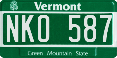 VT license plate NKO587