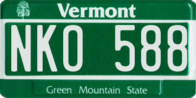 VT license plate NKO588