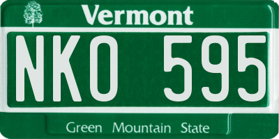 VT license plate NKO595