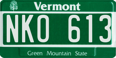 VT license plate NKO613