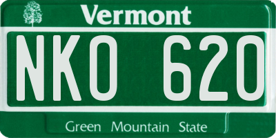VT license plate NKO620