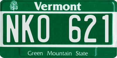 VT license plate NKO621