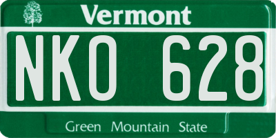 VT license plate NKO628