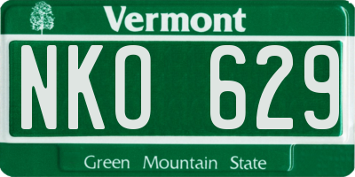 VT license plate NKO629