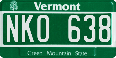 VT license plate NKO638