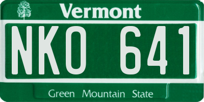 VT license plate NKO641