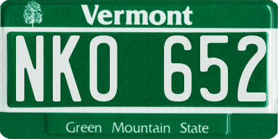 VT license plate NKO652