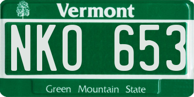 VT license plate NKO653