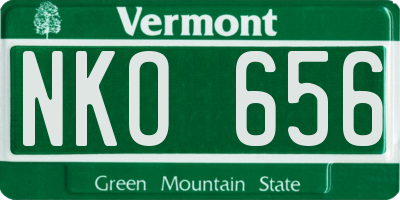 VT license plate NKO656