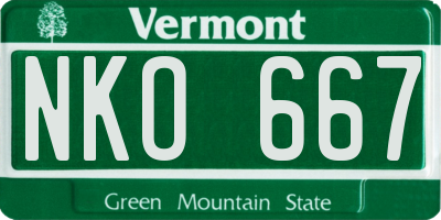 VT license plate NKO667