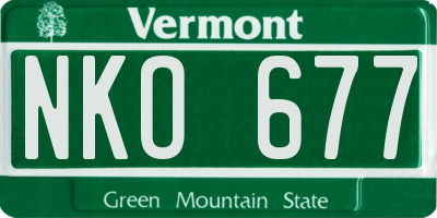 VT license plate NKO677