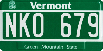 VT license plate NKO679