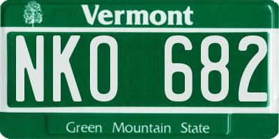VT license plate NKO682