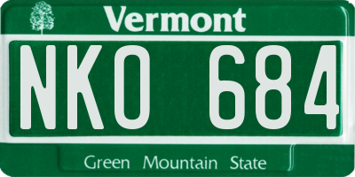 VT license plate NKO684