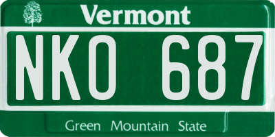 VT license plate NKO687