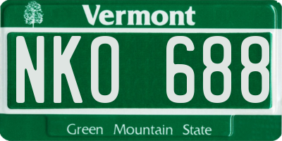 VT license plate NKO688