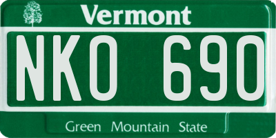 VT license plate NKO690