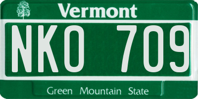 VT license plate NKO709