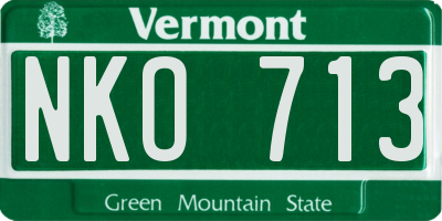 VT license plate NKO713