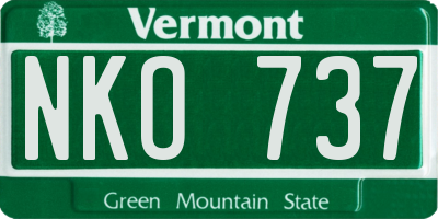 VT license plate NKO737