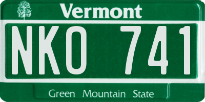 VT license plate NKO741