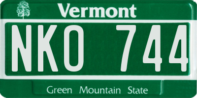 VT license plate NKO744