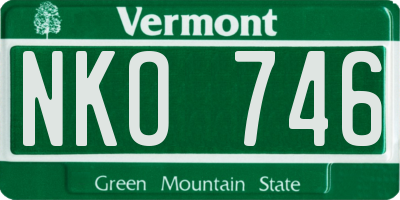 VT license plate NKO746