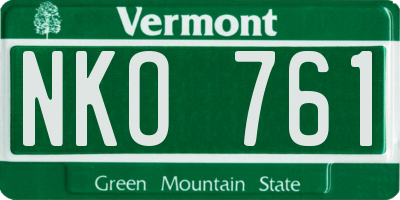 VT license plate NKO761