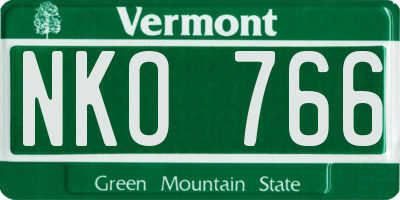 VT license plate NKO766