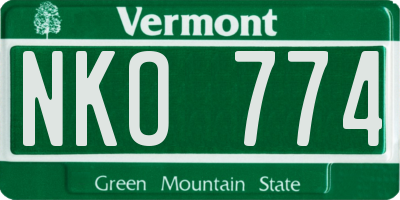 VT license plate NKO774