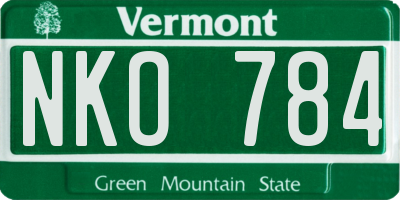 VT license plate NKO784