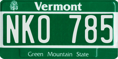 VT license plate NKO785