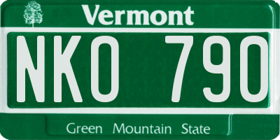 VT license plate NKO790