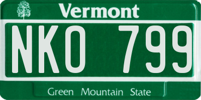 VT license plate NKO799