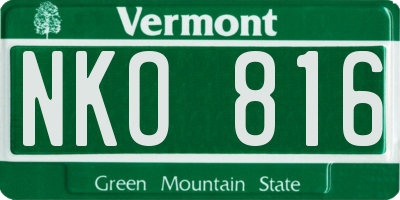 VT license plate NKO816