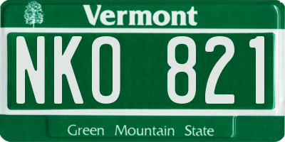 VT license plate NKO821